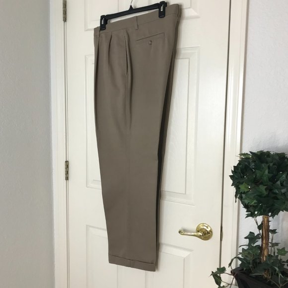 Savile Row Cotton Pant | Beige | 36x30 - Picture 3 of 13
